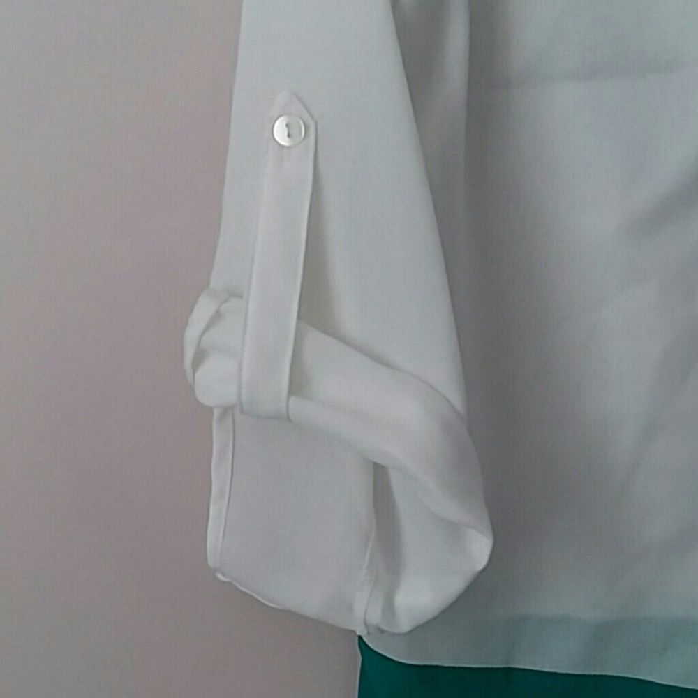 BCX color block sheer tunic Small - Picture 5 of 7